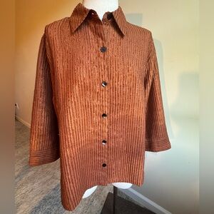 Burnt Orange Coldwater Creek Button Down Blouse